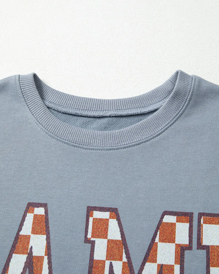 Game Day Checkered Oversized Sweatshirt