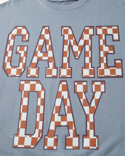 Game Day Checkered Oversized Sweatshirt