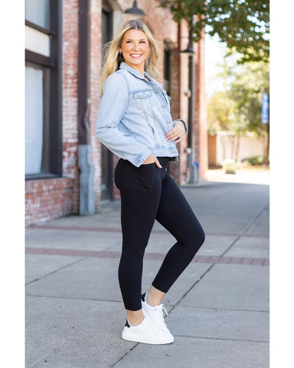 Ready to Ship  | The Alana - 7/8 Ankle Length BLACK Leggings with Pockets