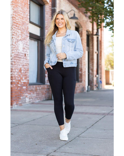 Ready to Ship  | The Alana - 7/8 Ankle Length BLACK Leggings with Pockets