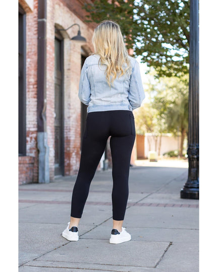 Ready to Ship  | The Alana - 7/8 Ankle Length BLACK Leggings with Pockets