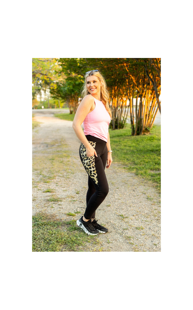 Ready to Ship | The Gianna - Leopard Panel Sculpting Leggings