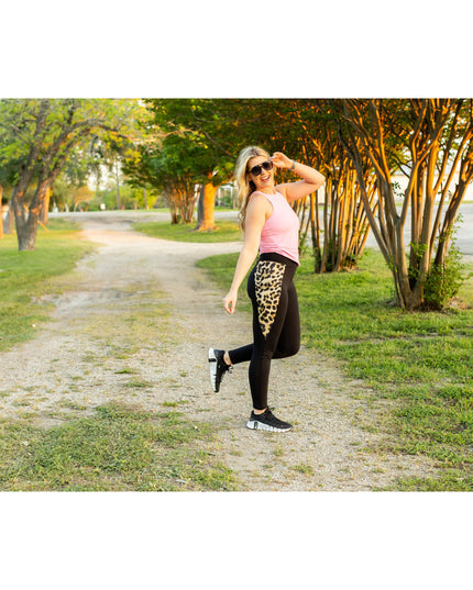Ready to Ship | The Gianna - Leopard Panel Sculpting Leggings