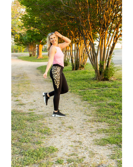 Ready to Ship | The Gianna - Leopard Panel Sculpting Leggings
