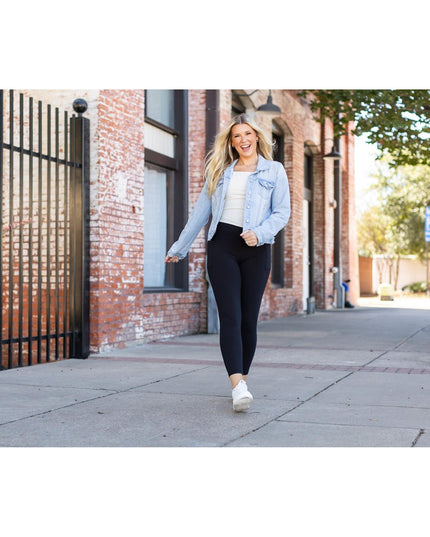 Ready to Ship  | The Alana - 7/8 Ankle Length BLACK Leggings with Pockets