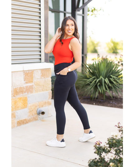 Ready to Ship  | The Alana - 7/8 Ankle Length BLACK Leggings with Pockets
