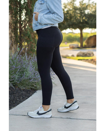 Ready to Ship | BLACK FULL-LENGTH Leggings with POCKET