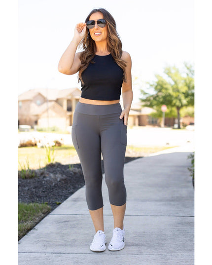 Ready to Ship | The Dani -  Charcoal CAPRI with POCKETS