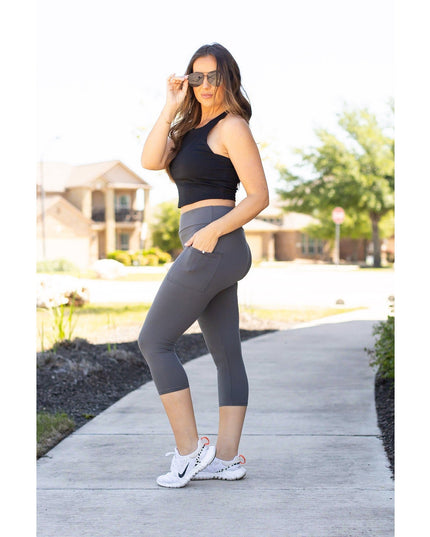 Ready to Ship | The Dani -  Charcoal CAPRI with POCKETS