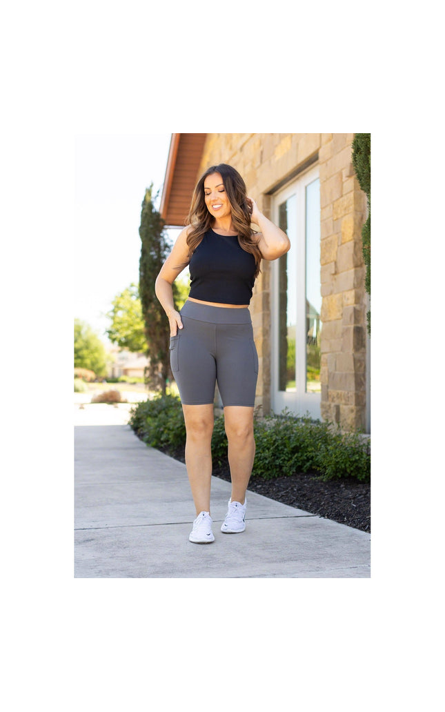 Ready to Ship | The Christy - Charcoal 7-inch Biker Shorts