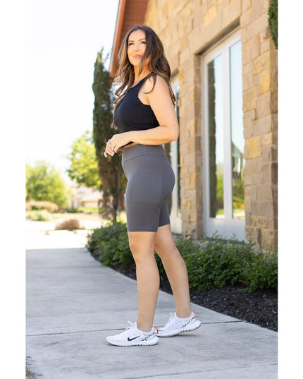 Ready to Ship | The Christy - Charcoal 7-inch Biker Shorts