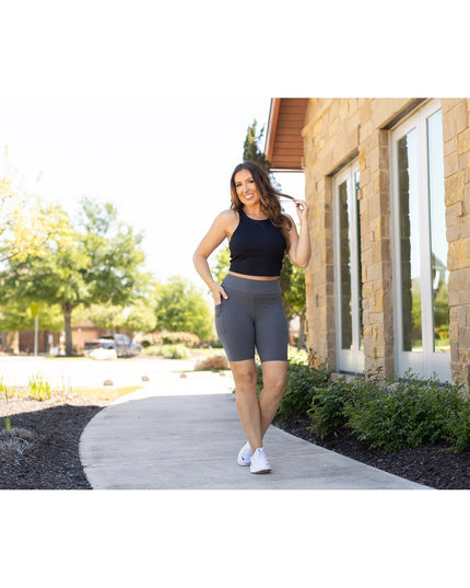 Ready to Ship | The Christy - Charcoal 7-inch Biker Shorts