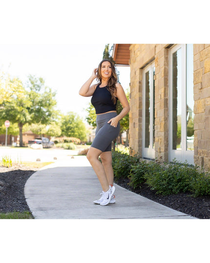 Ready to Ship | The Christy - Charcoal 7-inch Biker Shorts