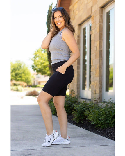 Ready to Ship  | The Bree - Black  BIKER 7-inch SHORTS