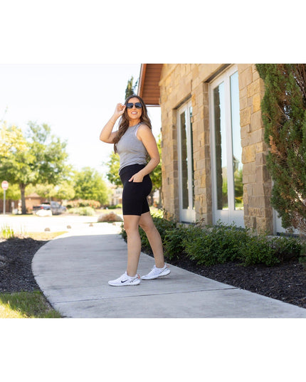 Ready to Ship  | The Bree - Black  BIKER 7-inch SHORTS