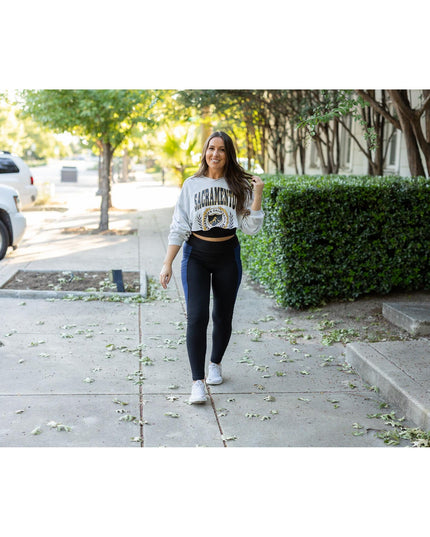 Ready to Ship | The Billie- Blue Panel Full Length Leggings