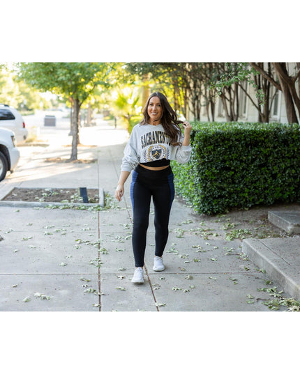 Ready to Ship | The Billie- Blue Panel Full Length Leggings