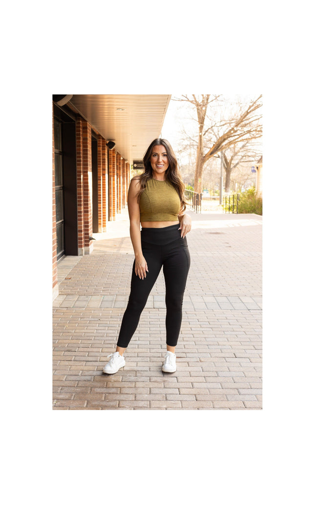 Ready to Ship  | The Adriana - Tummy Control Full Length Leggings with Pockets