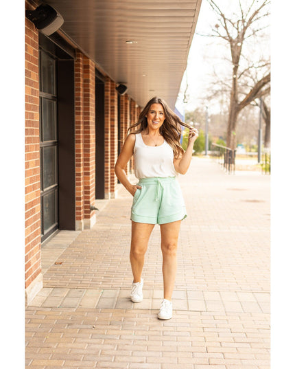Ready to Ship | The Emelia Terry Cloth Shorts - Mint