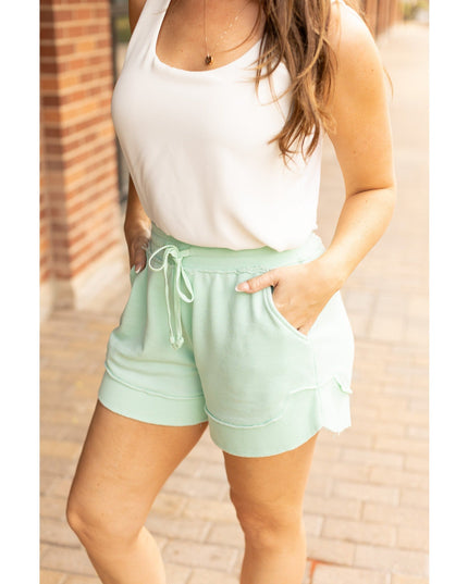 Ready to Ship | The Emelia Terry Cloth Shorts - Mint