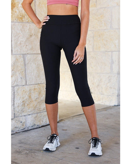 Ready to Ship | The Cassandra - Black CAPRI with POCKETS