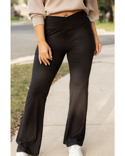 Ready to Ship | The Liz - Crossover Bootcut Leggings with Pockets