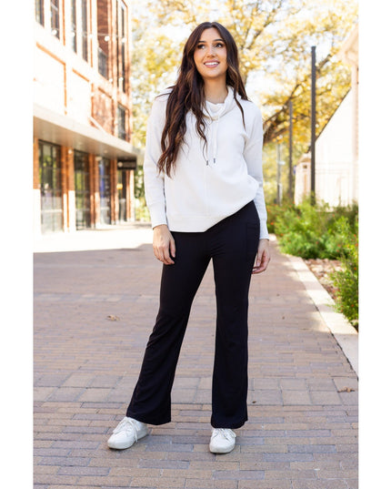 Ready to Ship | The Liz - Crossover Bootcut Leggings with Pockets