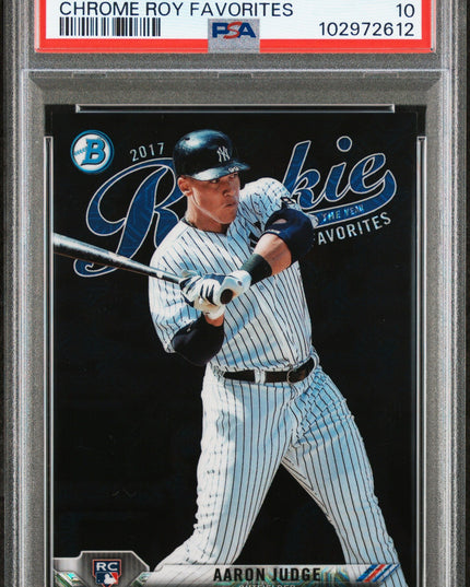 Graded 2017 Topps Bowman Mega Box Aaron Judge #AJ Chrome ROY Favorites Rookie RC Baseball Card PSA 10 Gem Mint