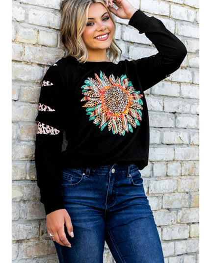 Women Graphic Leopard Patch Sweatshirt