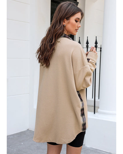 Plaid Button Down Collared Jacket