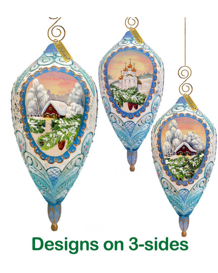 Winter Cottage Sculpted Ornament by G. DeBrekht - 621141