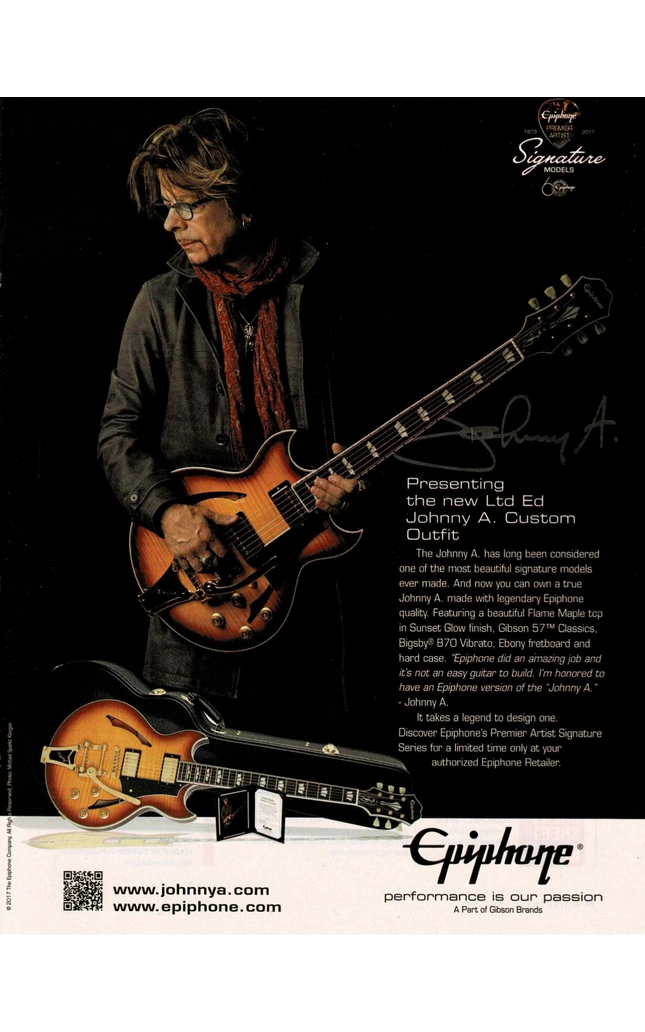 EPIPHONE GUITARS - JOHNNY A - 2017 Print Advertisement
