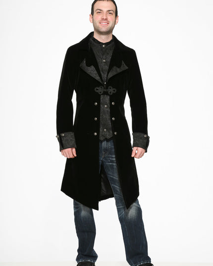 80060 Black Velvet Men's Coat