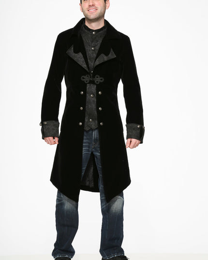 80060 Black Velvet Men's Coat