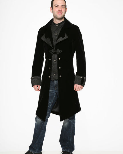 80060 Black Velvet Men's Coat