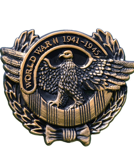 WWII Veteran Grave Marker & Flag Holder with Aluminum Ground Spike