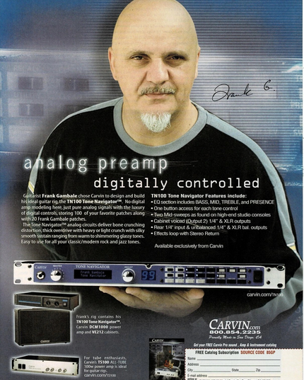 CARVIN AMPS - FRANK GAMBALE - 2004 Print Advertisement