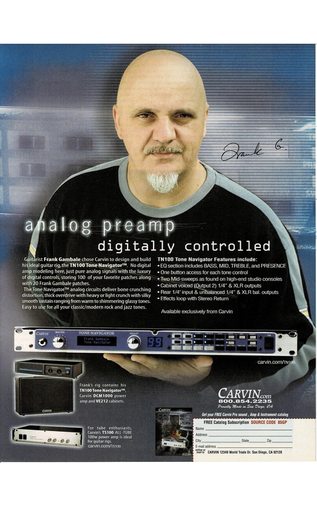 CARVIN AMPS - FRANK GAMBALE - 2004 Print Advertisement