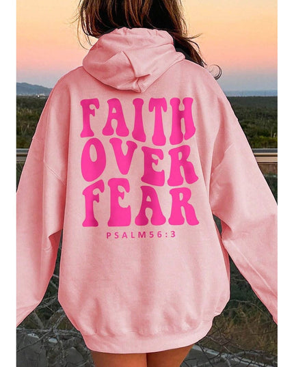 Women Faith Over Fear Dropped Shoulder Hoodie