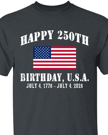 Happy 250 Years Birthday USA Shirt | Patriotic 4th of July 1776–2026 T-Shirt | America 250th Anniversary | Independence Day Shirt 682478