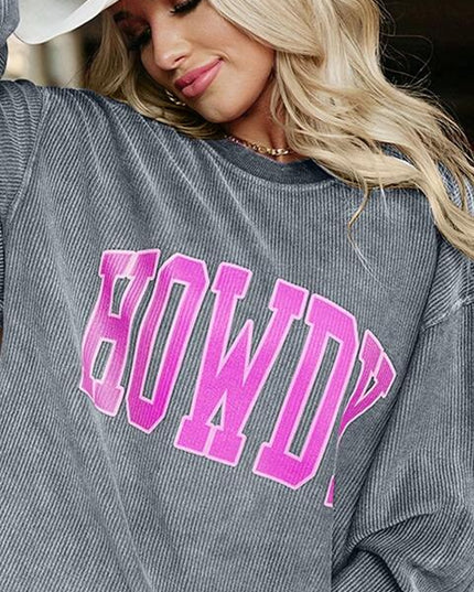 Women Full Size Howdy Graphic Round Neck Sweatshirt