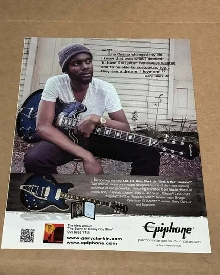 EPIPHONE GUITARS - GARY CLARK JR - 2015 Print Advertisement