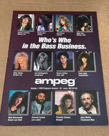 AMPEG AMPS - Lomenzo / Dall / Pilson / Sixx / Brittingham - Print Advertisement