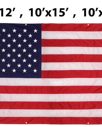 Nylon American Flag with Grommets Along Edges for Wall Hanging - Indoor or Outdoor *Made in USA*