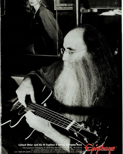 EPIPHONE GUITARS - LELAND SKLAR - EL CAPITAN 5-STRING CUTAWAY - 1995 Print Ad