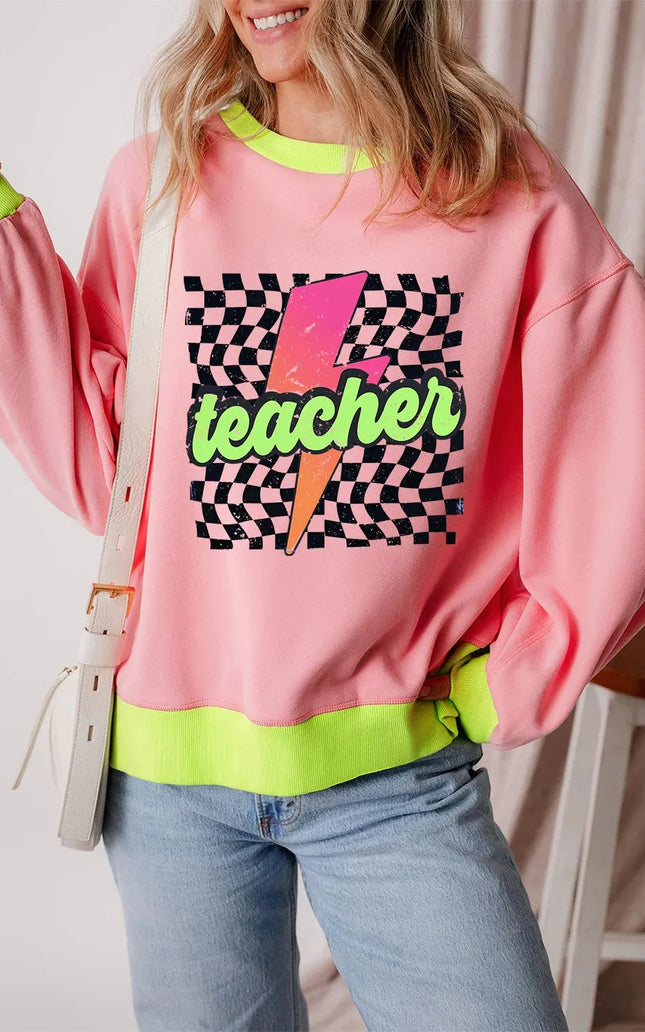 Women Graphic Round Neck Long Sleeve Sweatshirt