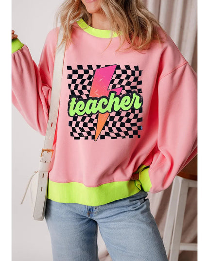 Women Graphic Round Neck Long Sleeve Sweatshirt