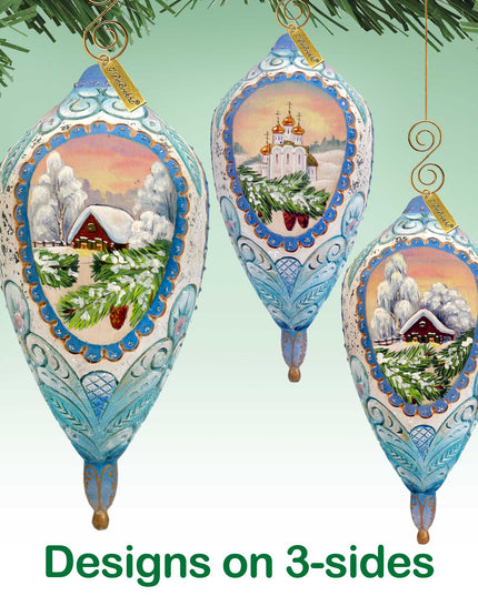 Winter Cottage Sculpted Ornament by G. DeBrekht - 621141