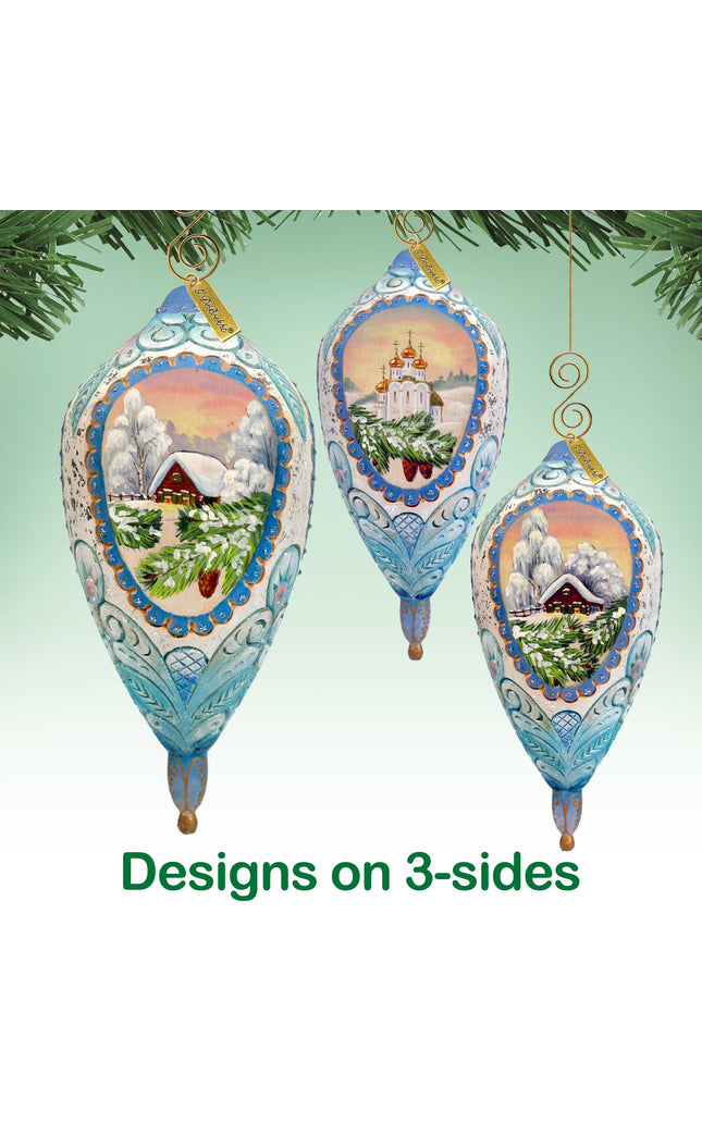 Winter Cottage Sculpted Ornament by G. DeBrekht - 621141