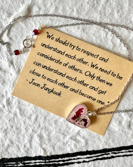 Heart Rose Petal Necklace